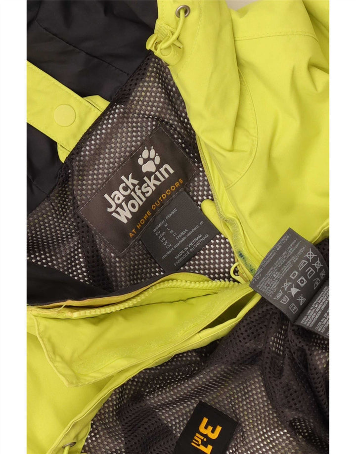 Jack Wolfskin Giacca antipioggia da uomo con cappuccio UK 12 Giallo medio Poliammide