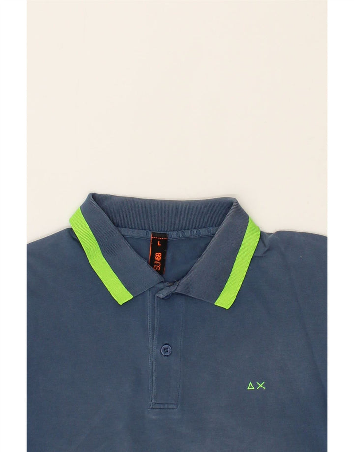 SUN68 Mens Polo Shirt Large Navy Blue Vintage Sun68 and Second-Hand Sun68 from Messina Hembry 