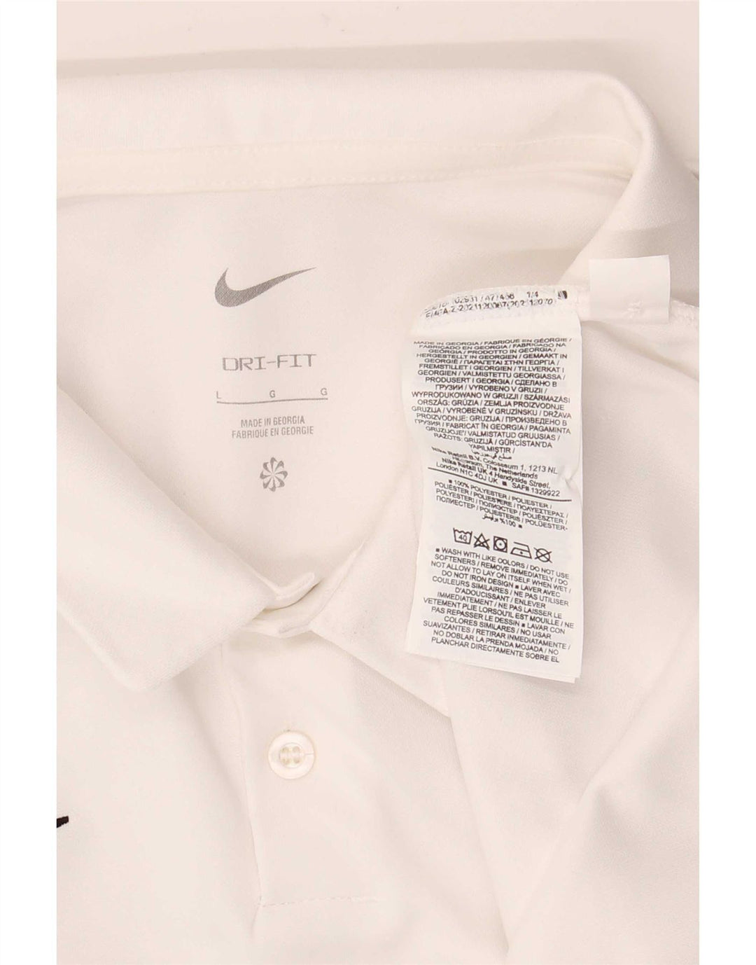 Polo Nike da uomo Dri Fit grande bianca in poliestere