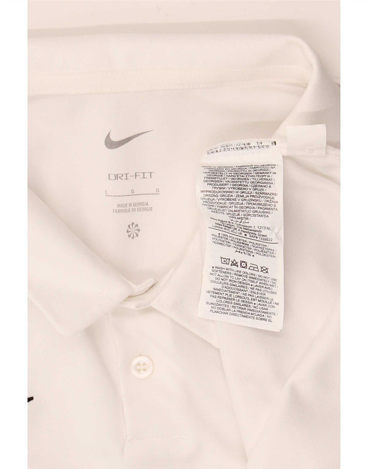 Polo Nike da uomo Dri Fit grande bianca in poliestere