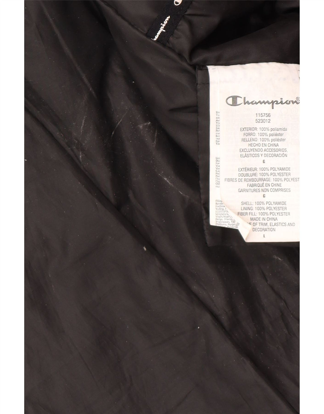 Giacca imbottita da uomo Champion UK 40 Large nera in poliammide