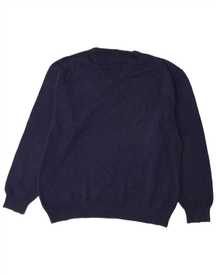 GANT Maglione da uomo con scollo a V 2XL in cotone blu navy
