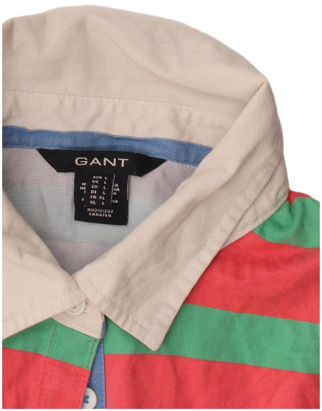 Polo da rugby da donna Gant UK 14 grande cotone a righe rosse