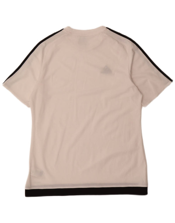 T-shirt Adidas Climalite da uomo, grande, in poliestere color block bianco