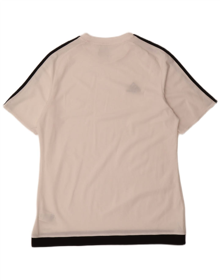 T-shirt Adidas Climalite da uomo, grande, in poliestere color block bianco