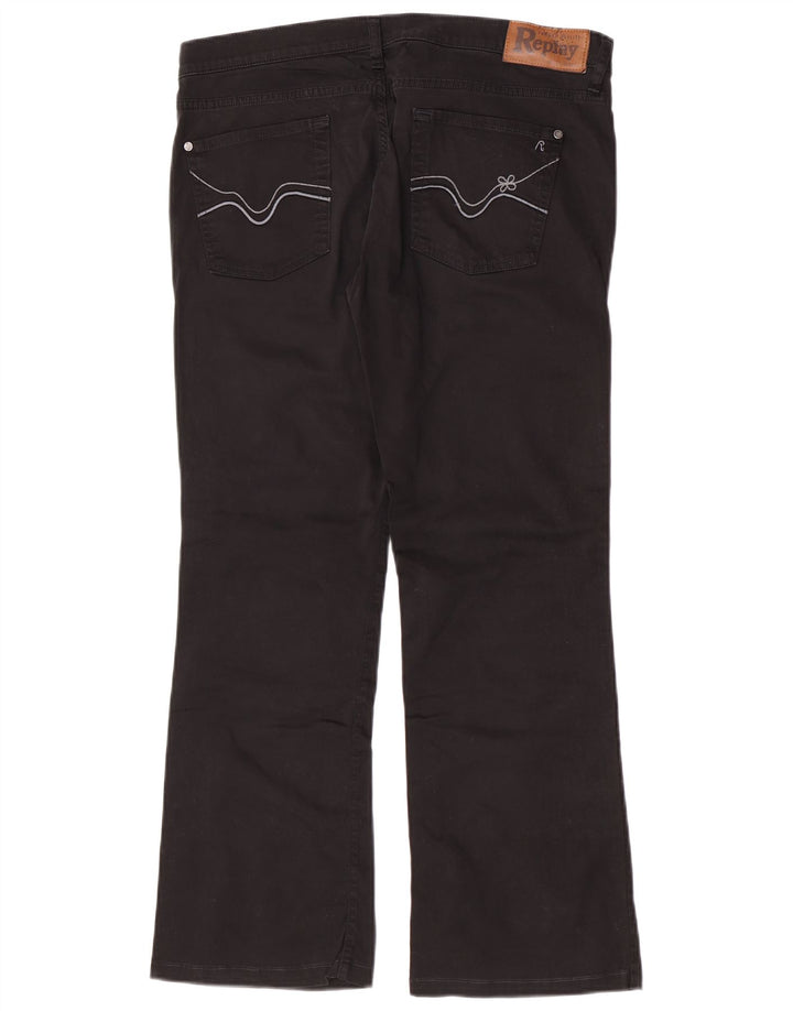 Pantaloni casual Bootcut da donna Replay W33 L29 cotone nero