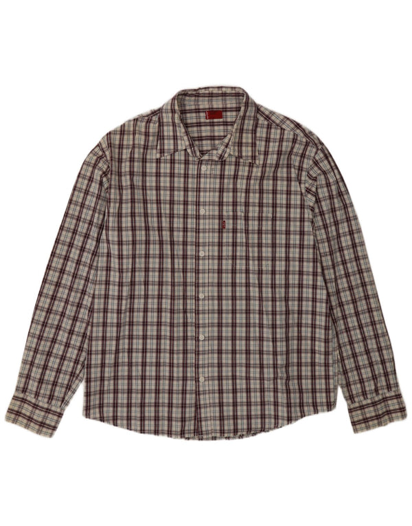 Levi's Camicia da uomo grande in cotone a quadri multicolore