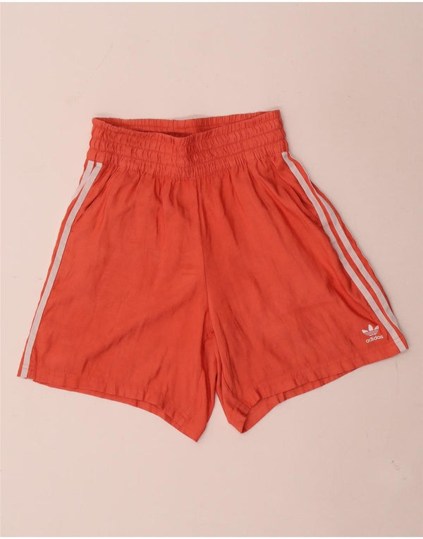 Pantaloncini sportivi da donna Adidas UK 10 Small arancione poliestere