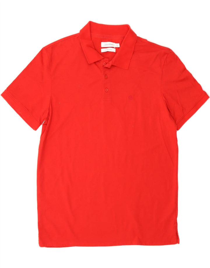 CALVIN KLEIN Mens Polo Shirt Medium Red Cotton Vintage Calvin Klein and Second-Hand Calvin Klein from Messina Hembry 