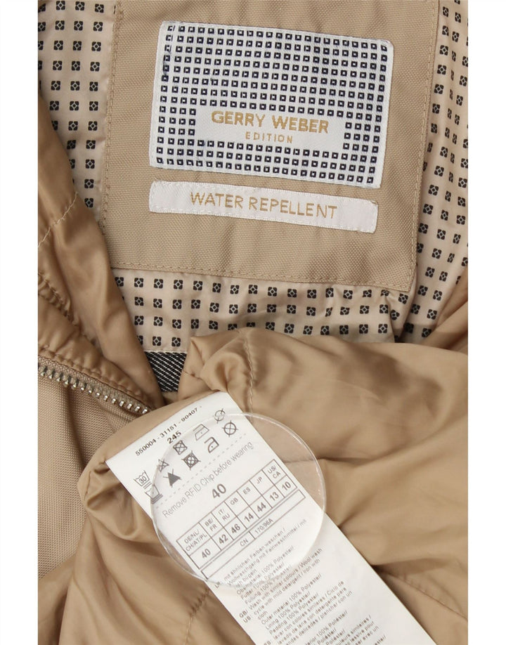 Impermeabile con cappuccio da donna Gerry Weber UK 14 Large Beige Poliestere