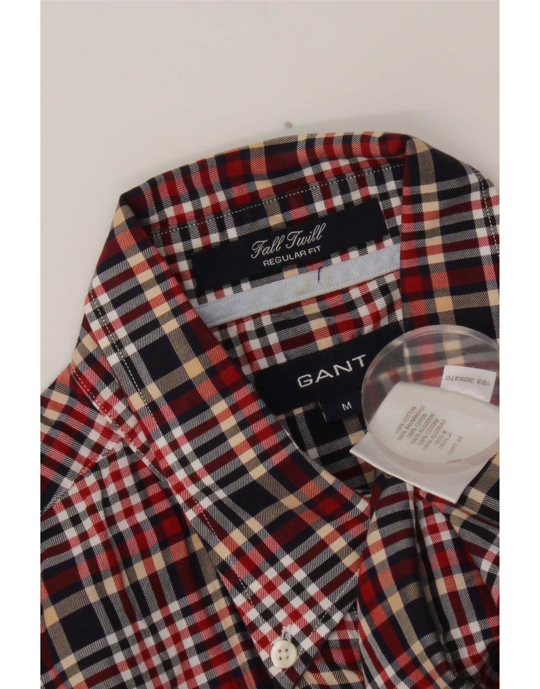 Gant Camicia da uomo in flanella vestibilità regolare in cotone a quadri multicolore medio