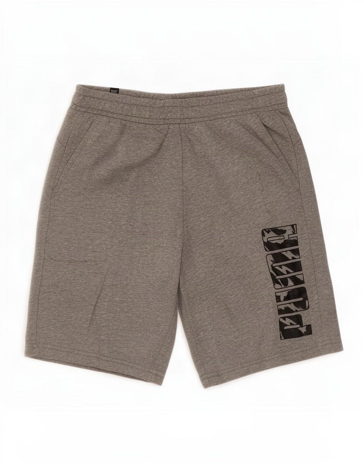 Pantaloncini sportivi grafici da uomo Puma in cotone grigio medio