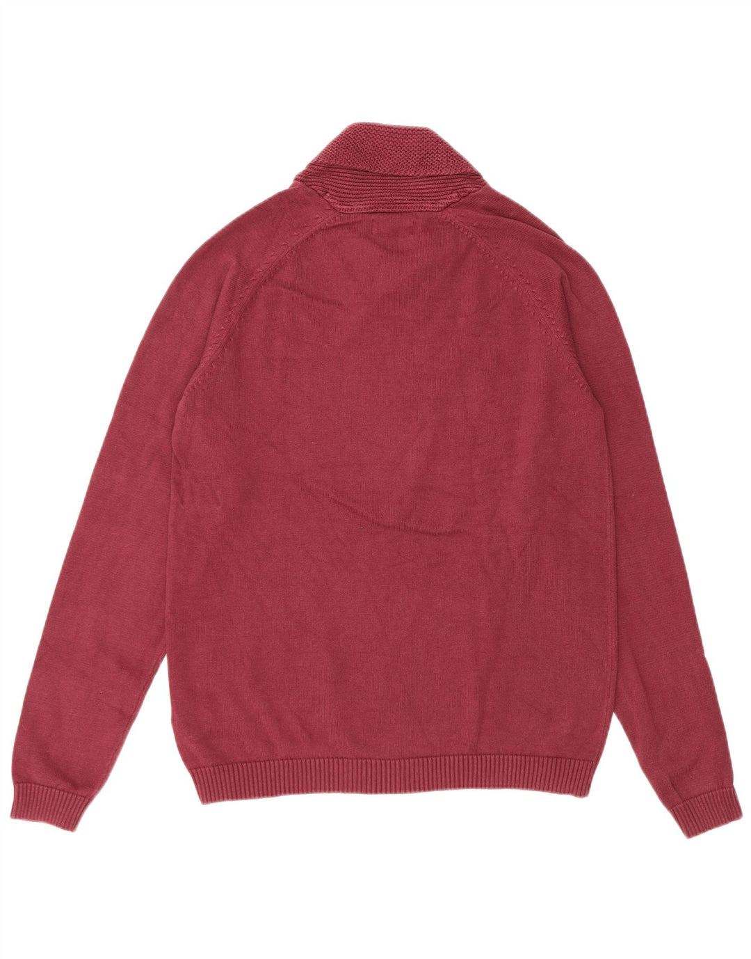 JACK & JONES Maglione da uomo con collo a scialle in cotone bordeaux medio