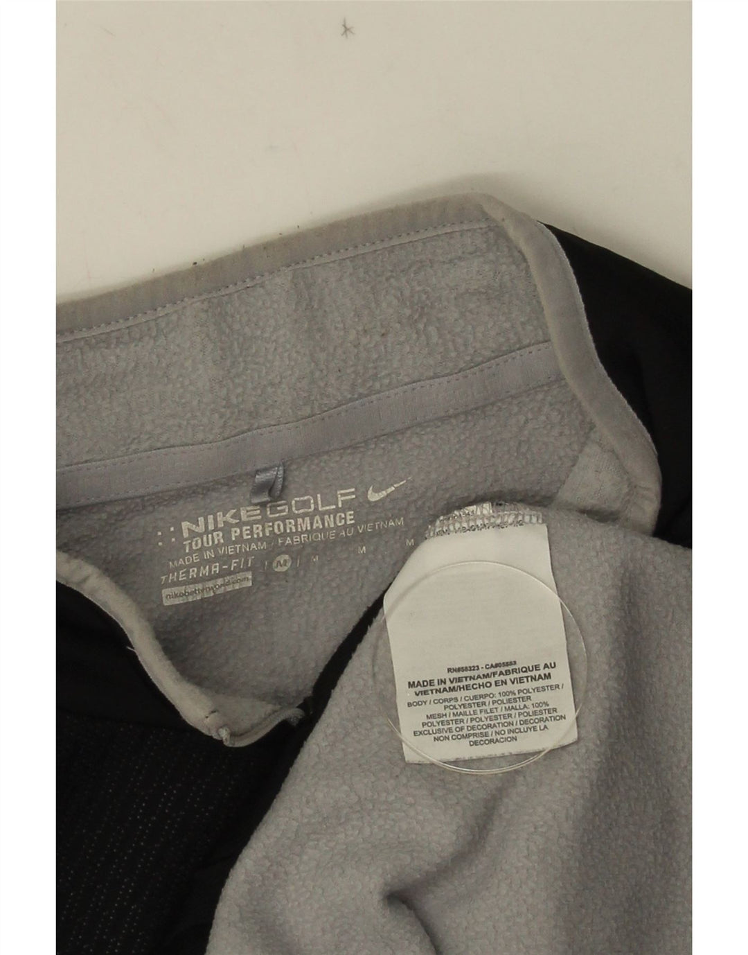 NIKE Felpa da uomo Therma-Fit con collo con zip, maglione medio nero in poliestere