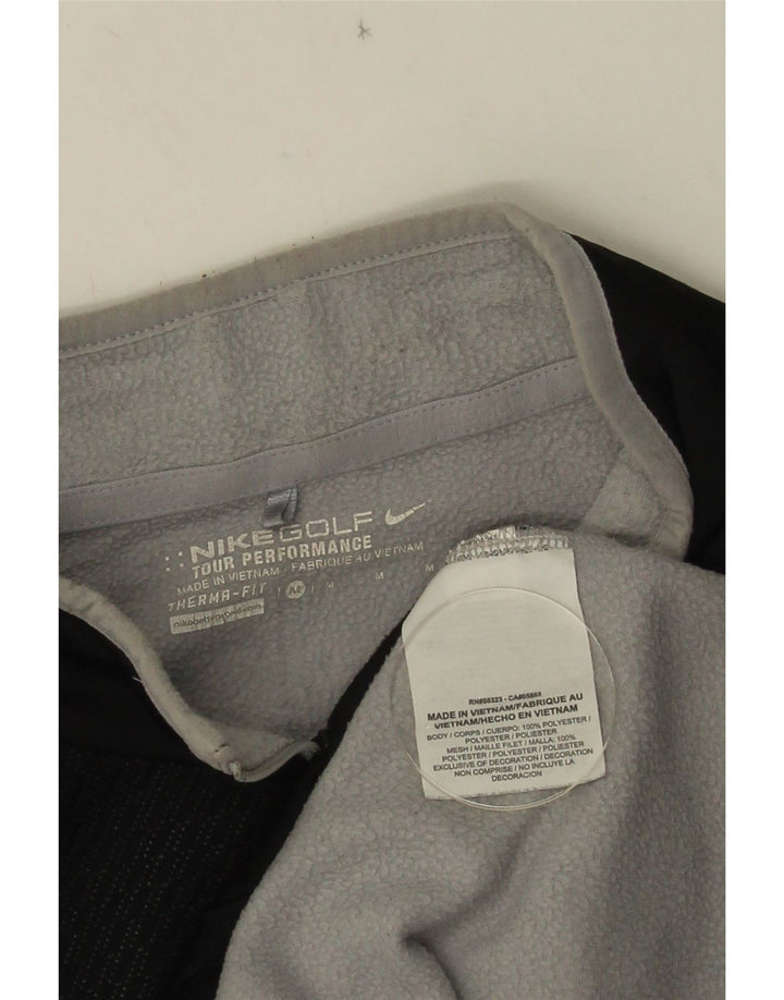 NIKE Felpa da uomo Therma-Fit con collo con zip, maglione medio nero in poliestere
