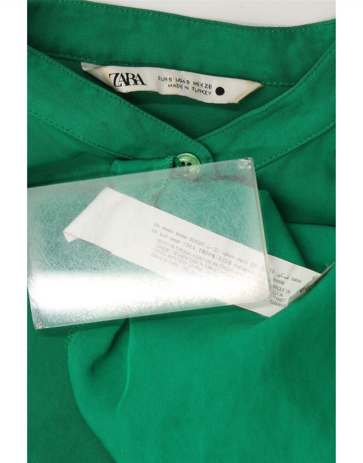 Camicetta oversize da donna Zara UK 10 piccola viscosa verde