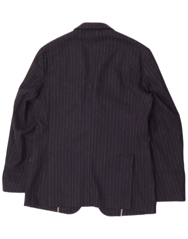 Giacca blazer da uomo a 3 bottoni Brooksfield IT 50 grande gessato blu navy
