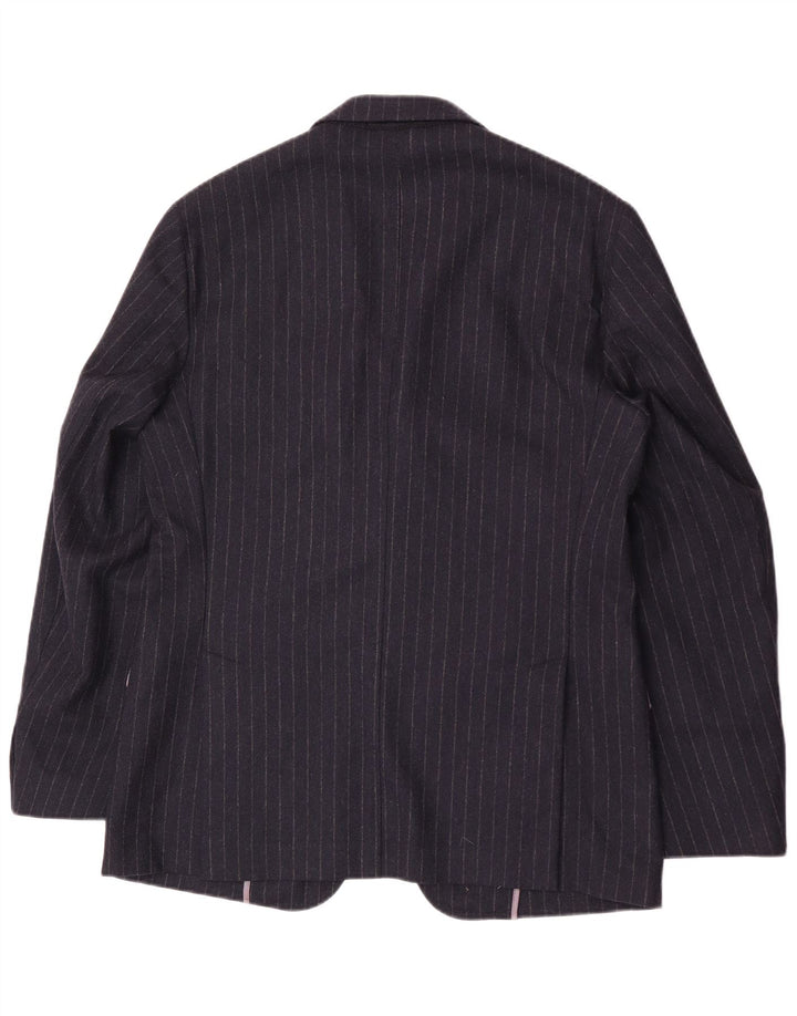 Giacca blazer da uomo a 3 bottoni Brooksfield IT 50 grande gessato blu navy