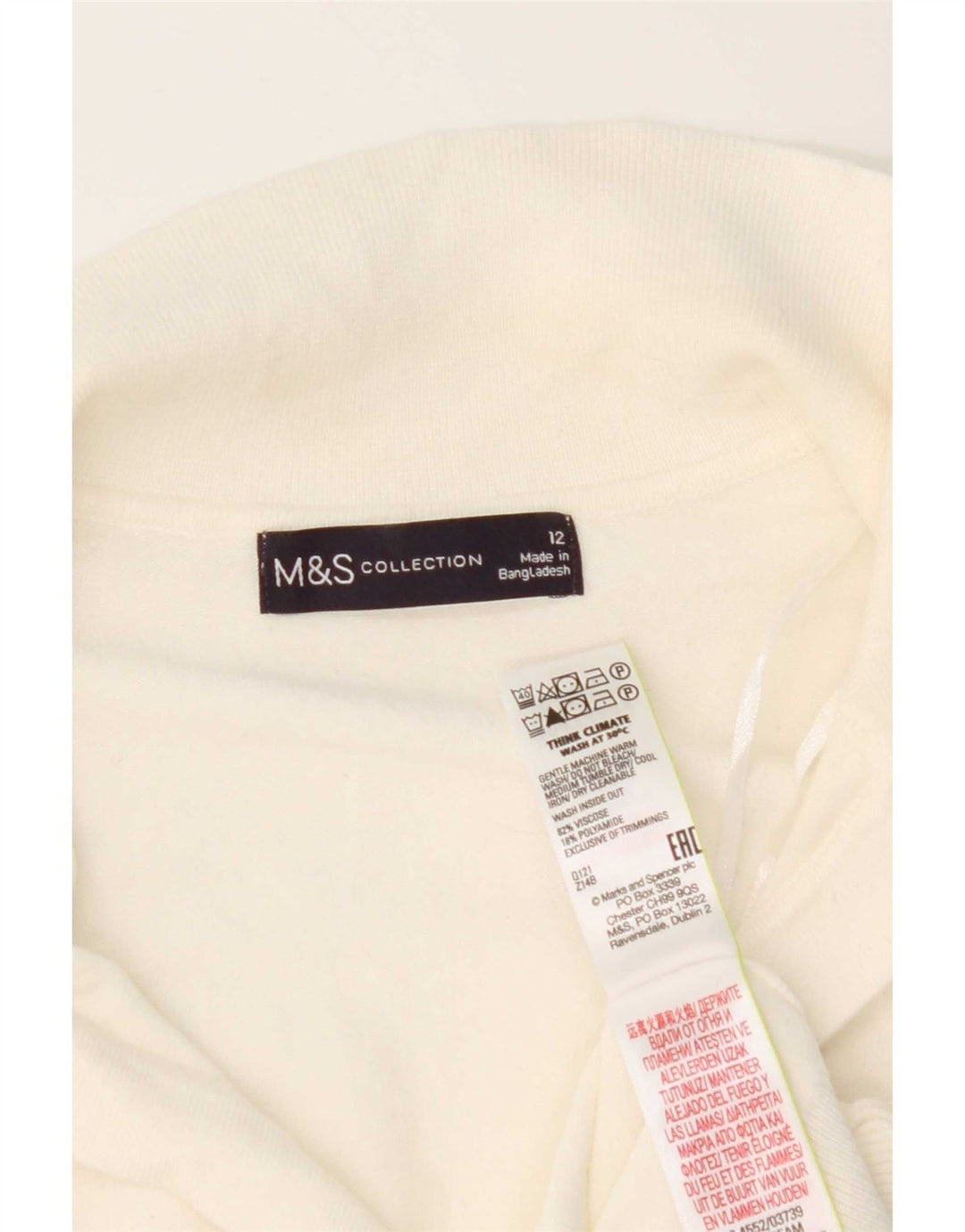 Polo da donna Marks & Spencer UK 12 viscosa bianca media