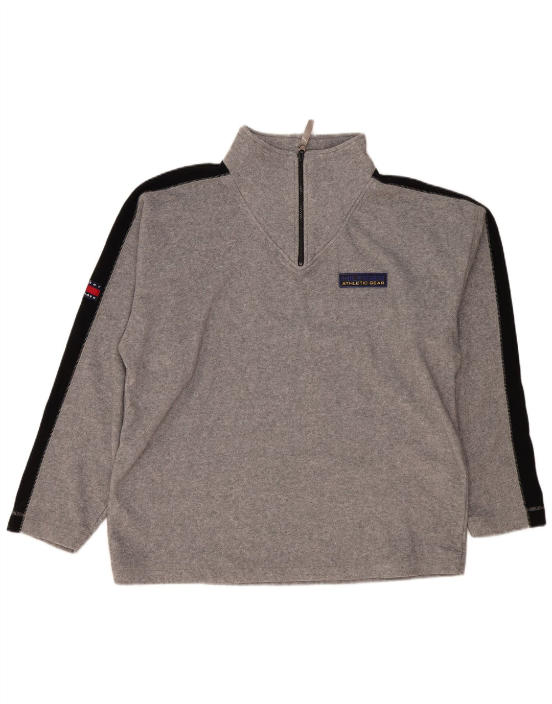 Maglione in pile da uomo con zip e collo Tommy Hilfiger 2XL poliestere color block grigio