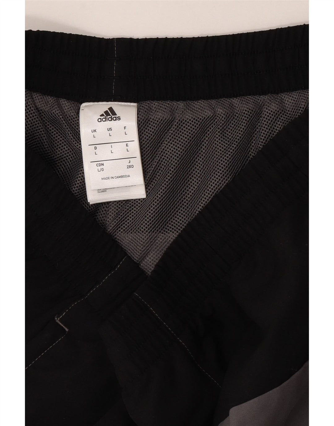 Pantaloncini sportivi da uomo Adidas Large in poliestere color block grigio