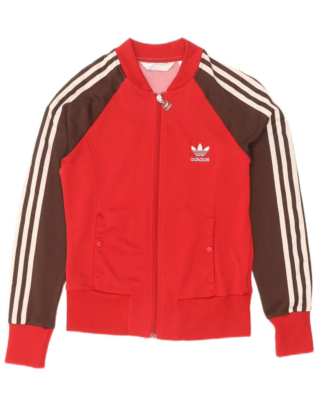 Giacca sportiva da donna Adidas IT 38 XS Rosso Colourblock in poliammide