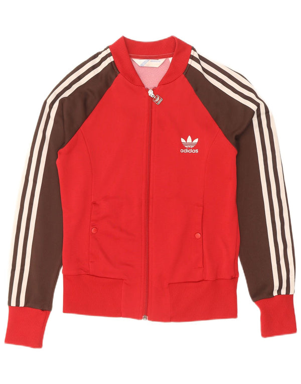 Giacca sportiva da donna Adidas IT 38 XS Rosso Colourblock in poliammide