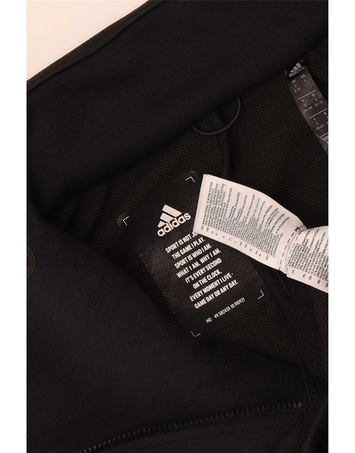 Giacca da ginnastica corta da donna Adidas UK 8/10 piccola poliestere nero
