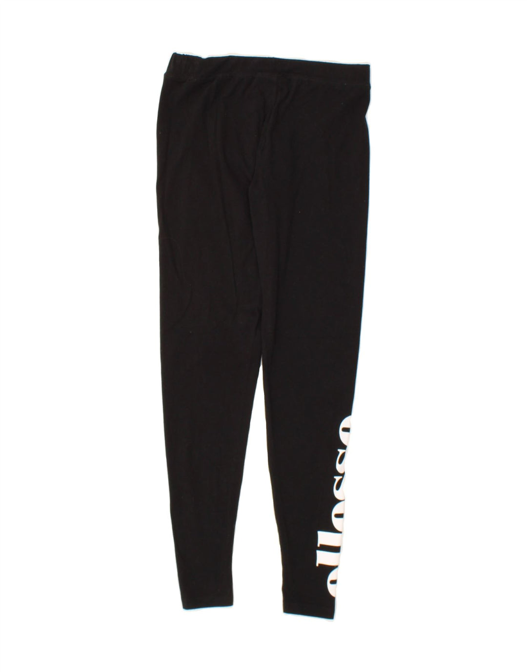 ELLESSE Womens Graphic Leggings UK 12 Medium  Black Cotton Vintage Ellesse and Second-Hand Ellesse from Messina Hembry 
