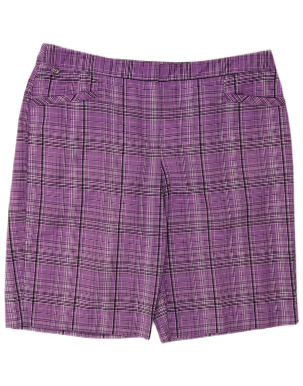 Bermuda da donna Izod US 16 2XL W34 Poliestere a quadri viola