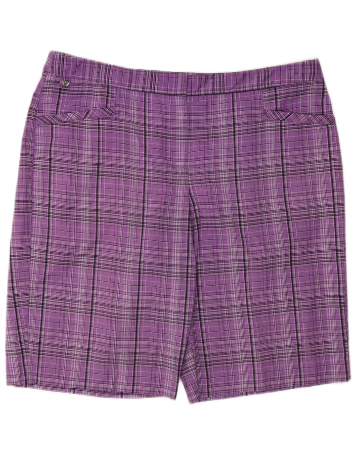 Bermuda da donna Izod US 16 2XL W34 Poliestere a quadri viola