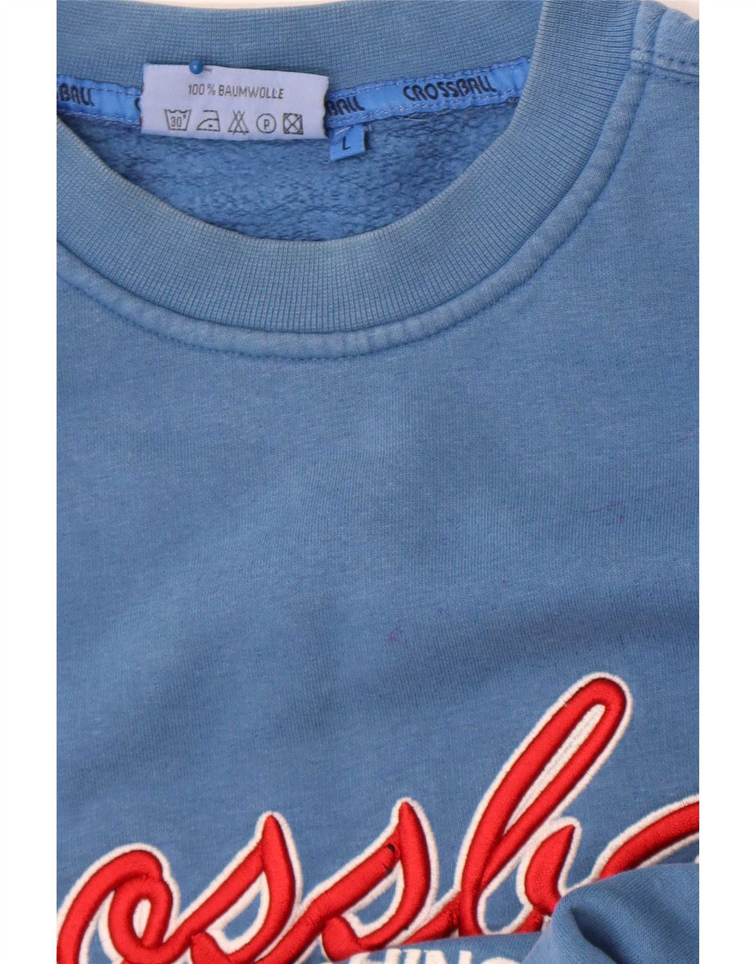 Felpa da uomo con vestibilità regolare grafica Crossball, grande in cotone blu