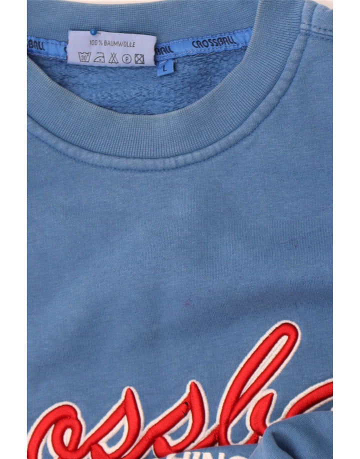 Felpa da uomo con vestibilità regolare grafica Crossball, grande in cotone blu