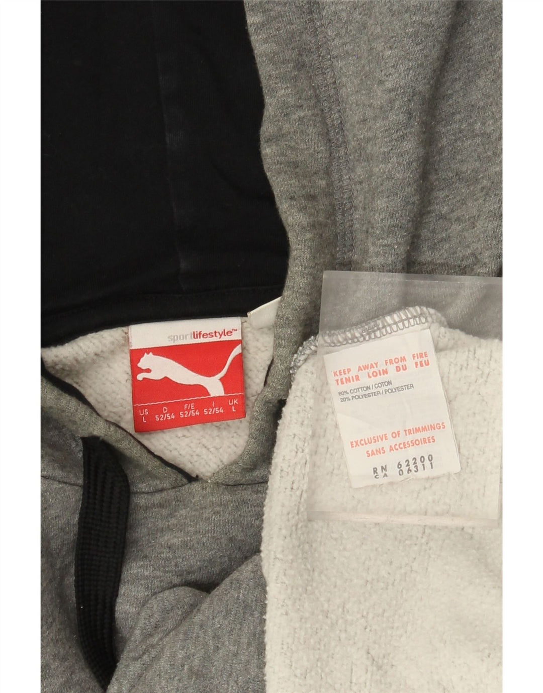 Felpa con cappuccio grafica da uomo PUMA grande in cotone grigio