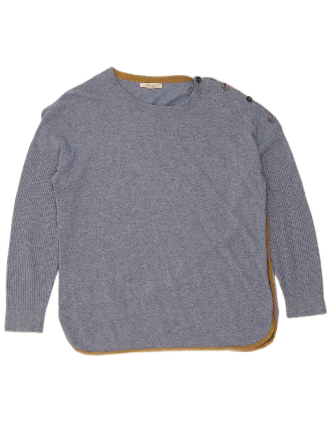 Maglione maglione con scollo a barca da donna White Stuff UK 14 Grande viscosa blu