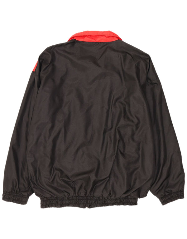 Giacca da tuta da uomo vintage vestibilità ampia, colore nero medio, sport a blocchi