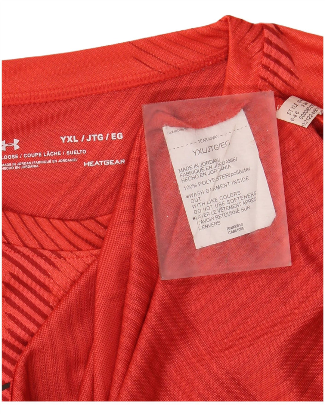 T-shirt grafica da bambino UNDER ARMOUR Heat Gear 13-14 anni a righe rosse