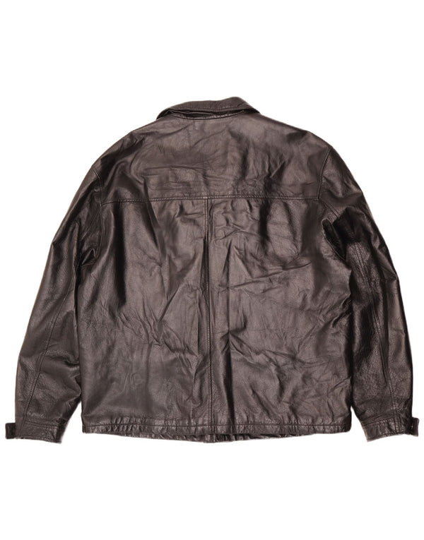 Giacca in pelle da uomo La Pelle IT 58 4XL Nera