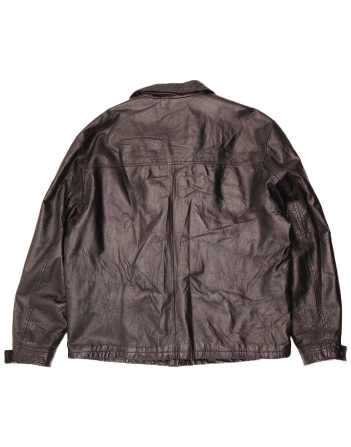 Giacca in pelle da uomo La Pelle IT 58 4XL Nera