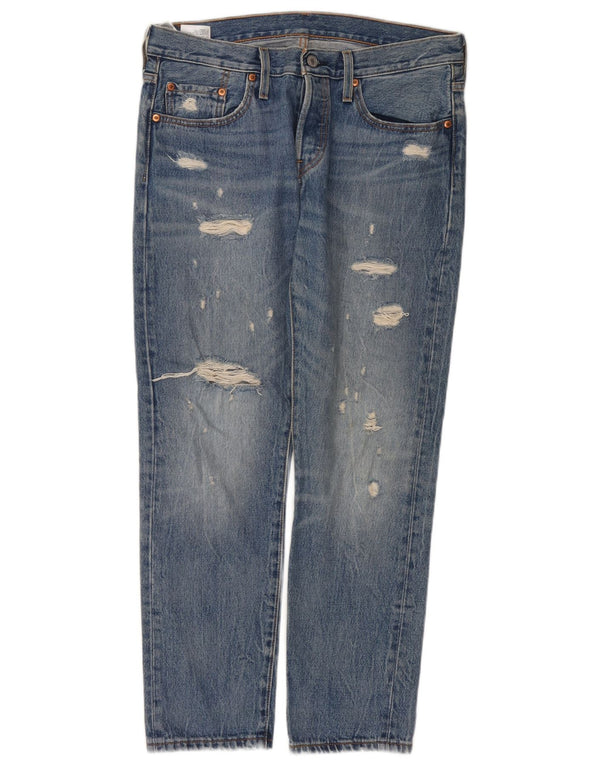 Jeans dritti effetto vissuto Levi's 501 da donna W29 L28 in cotone blu