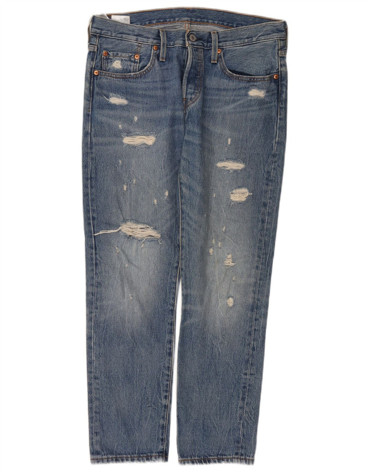 Jeans dritti effetto vissuto Levi's 501 da donna W29 L28 in cotone blu