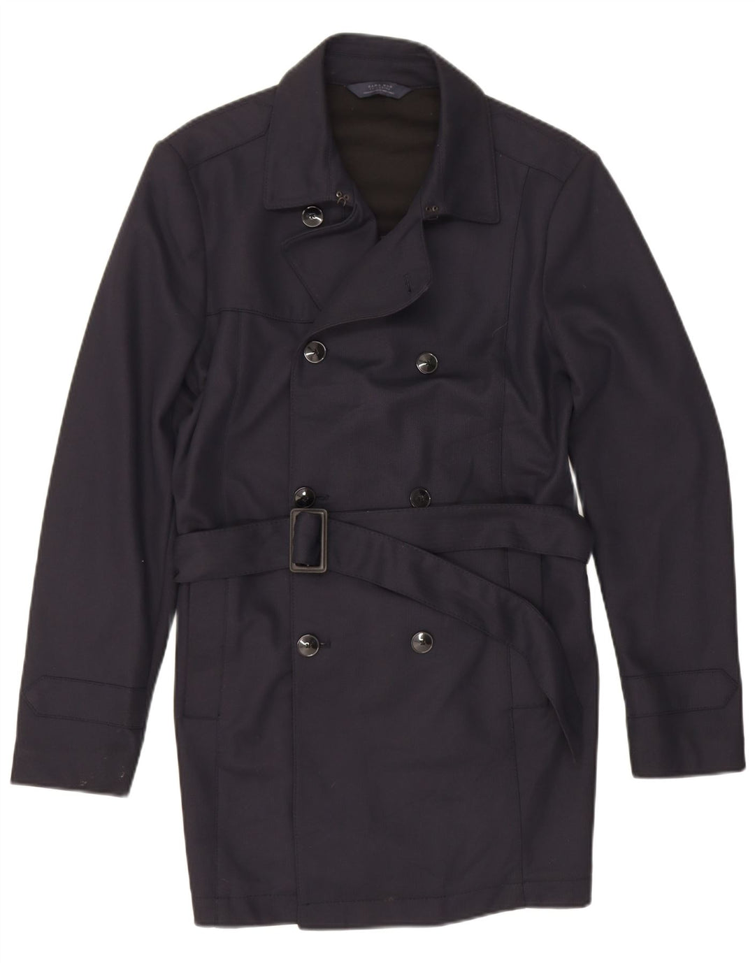 Trench da uomo Zara UK 40 medio poliestere blu navy