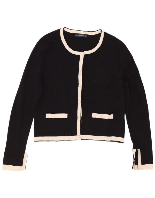 Maglione cardigan corto da donna Zara UK 10 piccolo nero color block