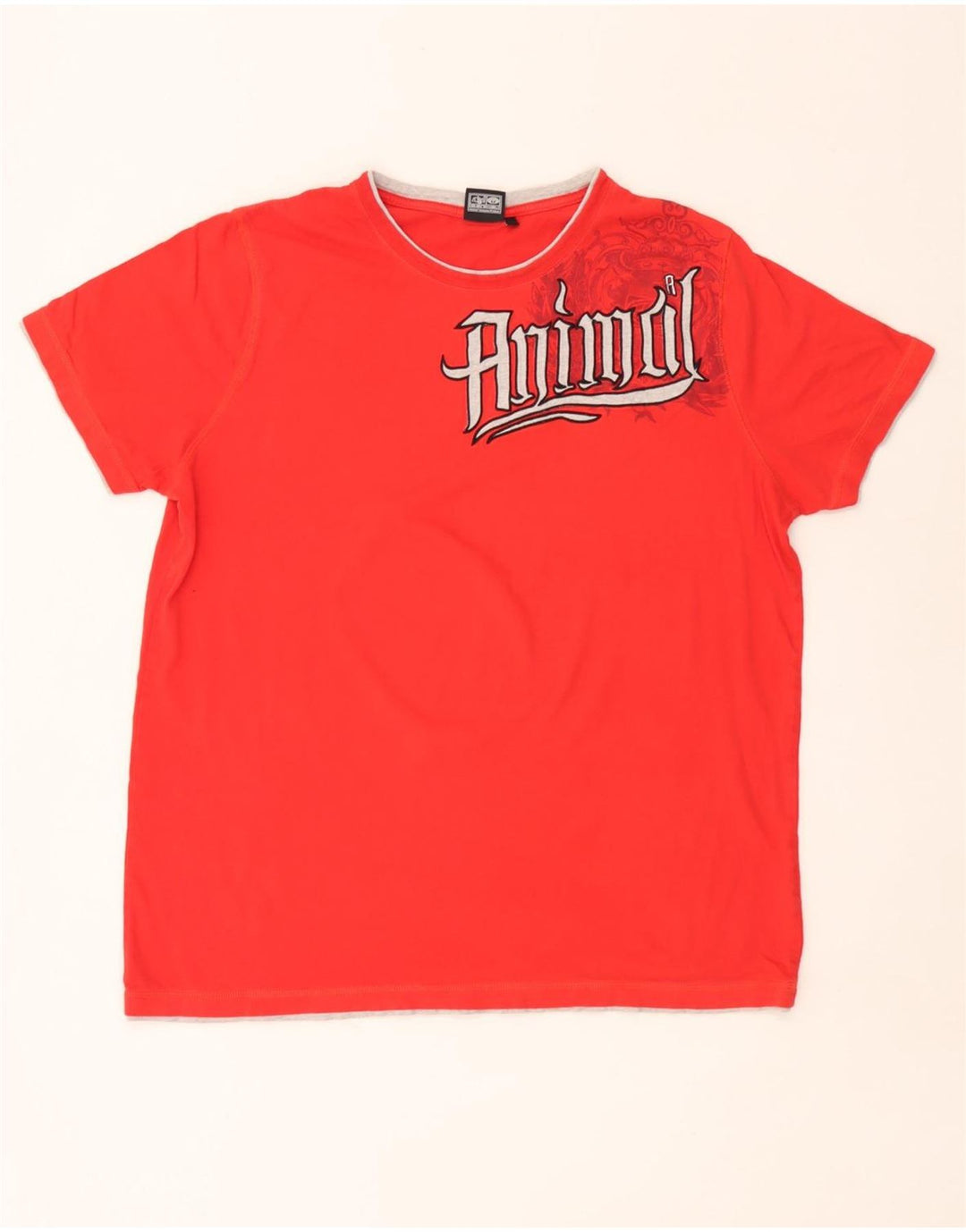 T-shirt grafica da uomo Animal Top XL in cotone rosso