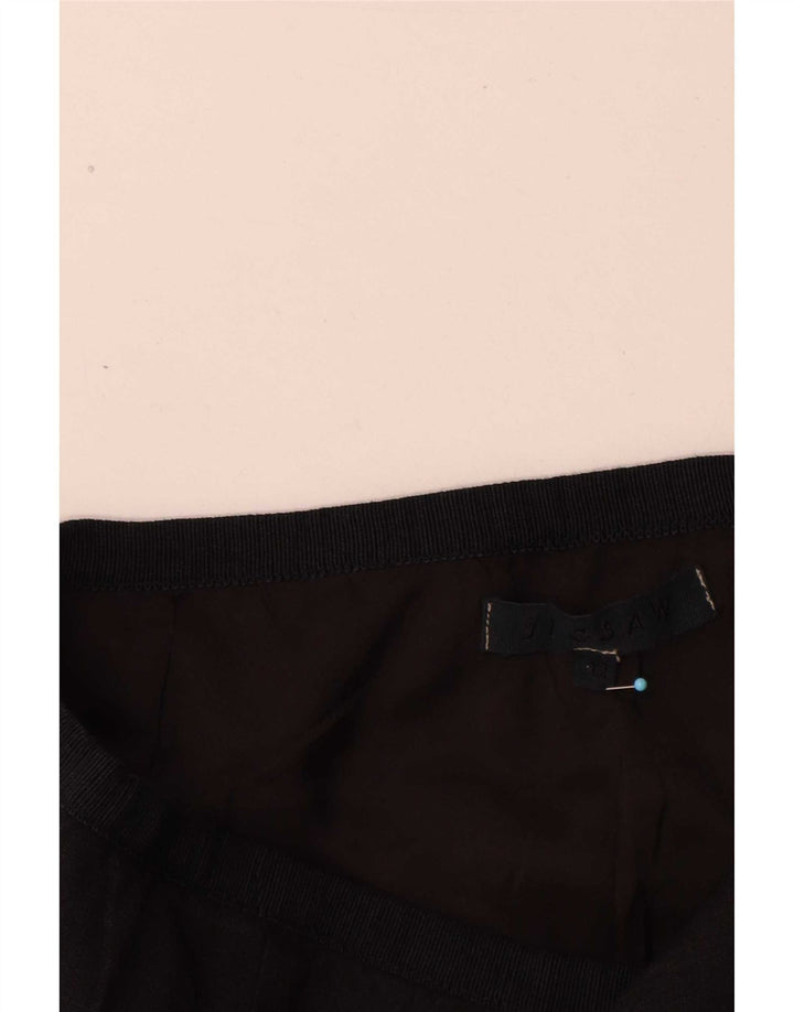 Gonna dritta da donna Jigsaw UK 12 media W28 lino nero