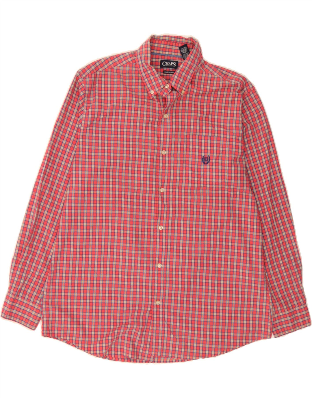 CHAPS Mens Big & Tall Shirt XL Pink Check Cotton Vintage Chaps and Second-Hand Chaps from Messina Hembry 