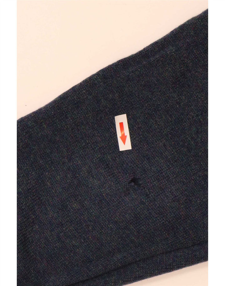 Maglione maglione girocollo da uomo Marks & Spencer blu medio in lana d'agnello