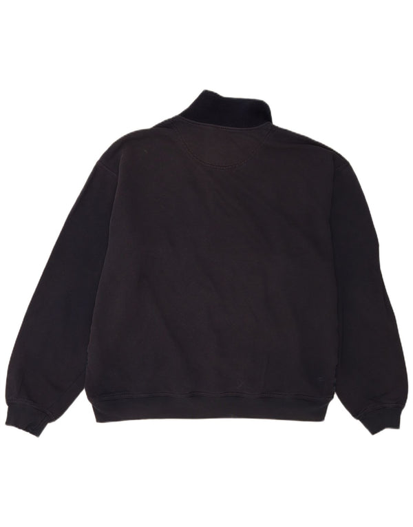 Felpa da uomo Marks & Spencer con collo alto, maglione grande, blu navy, a quadri