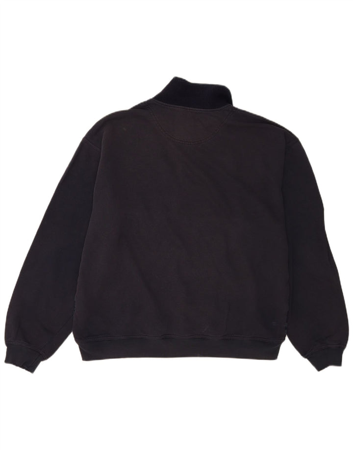 Felpa da uomo Marks & Spencer con collo alto, maglione grande, blu navy, a quadri