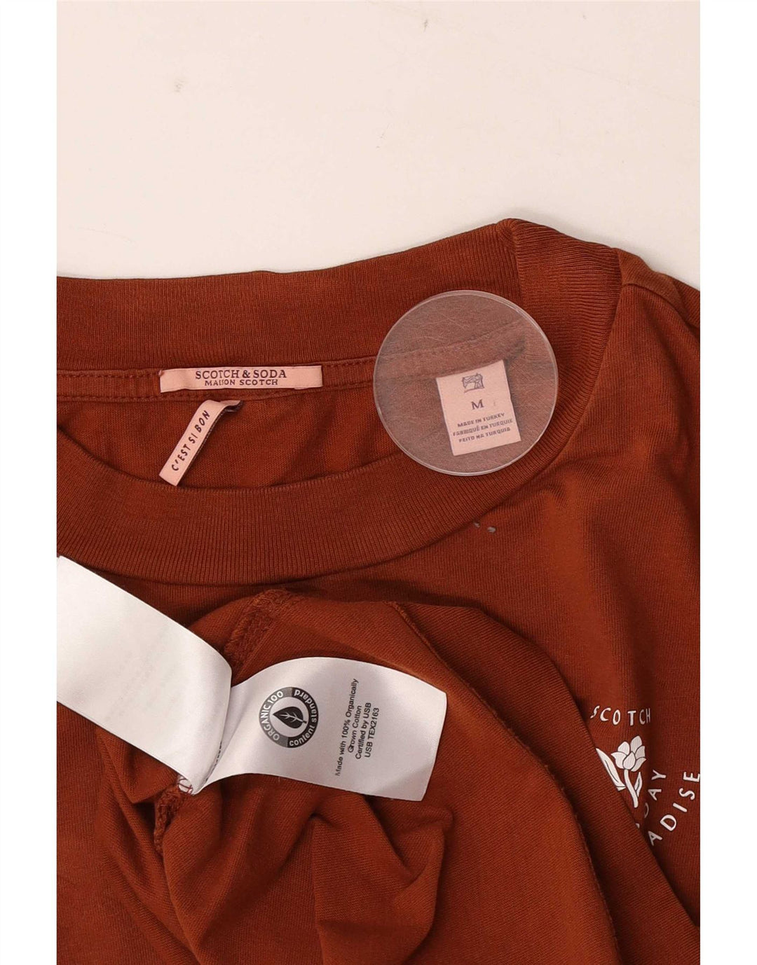 Maglietta da donna Scotch & Soda Top UK 14 Cotone marrone medio